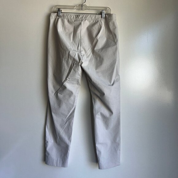 Lafayette 148 New York Murray Crop Slim Leg Pull-On Stone Color Pants Size Large - Picture 3 of 11